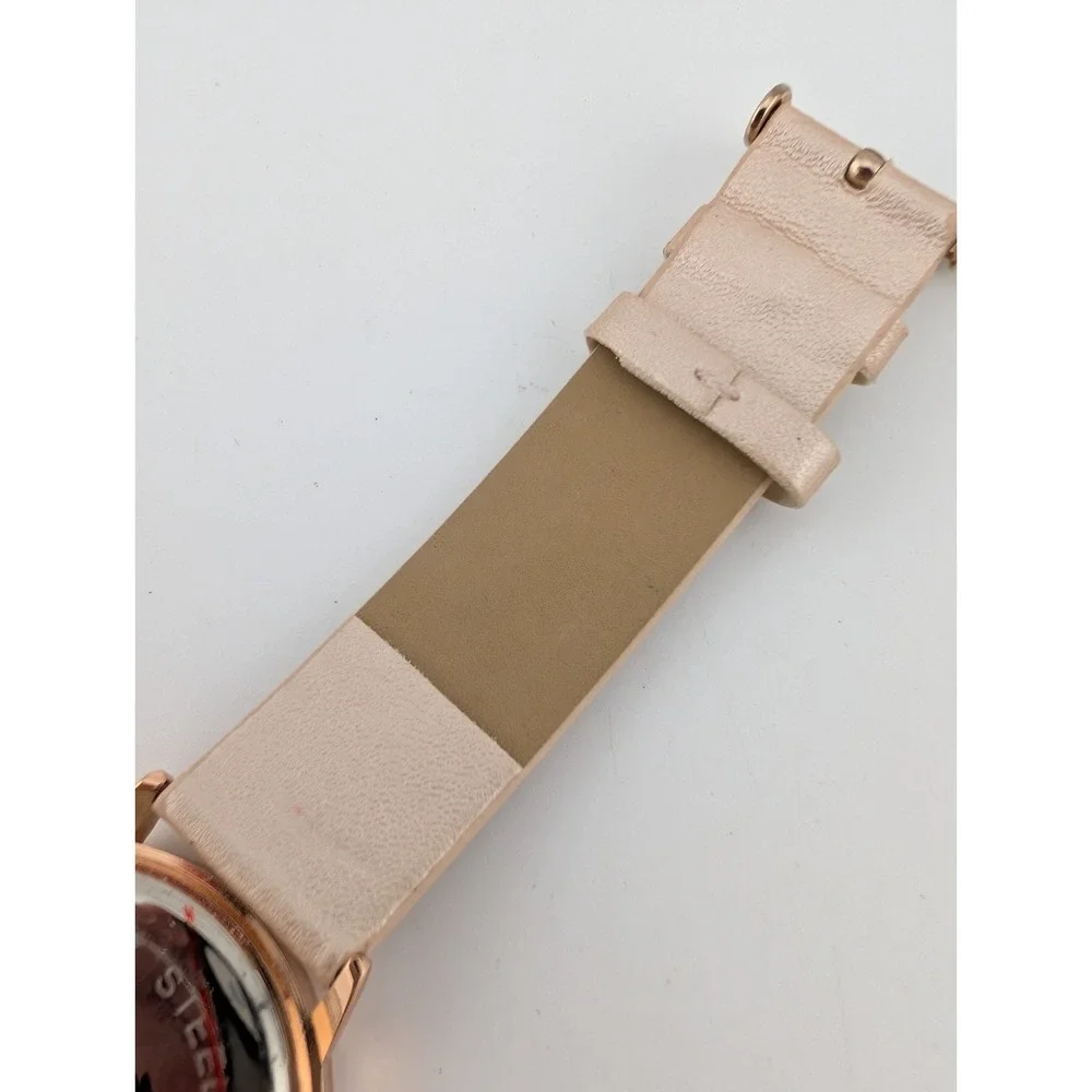 Francesca's‎ Watch Women 36mm Rose Gold Case Pink Faux Leather Band- New Battery